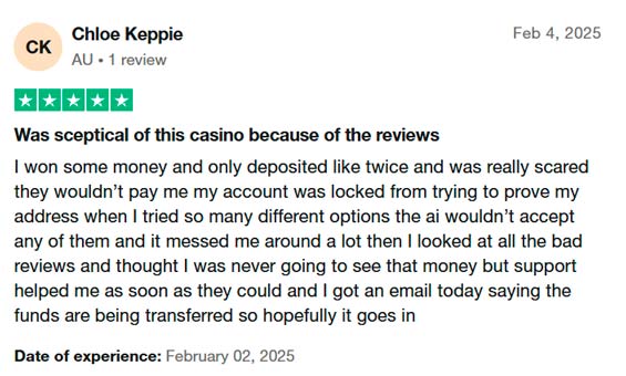 Chloe Keppie 5-star review on Trustpilot