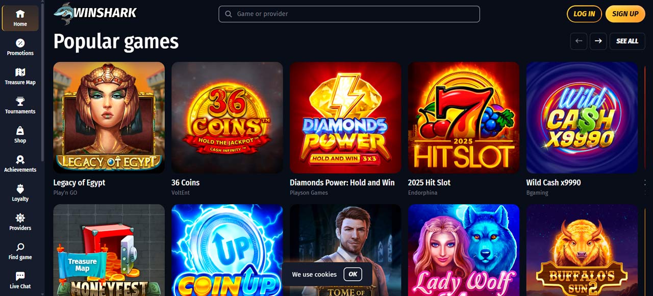 Winshark popular games